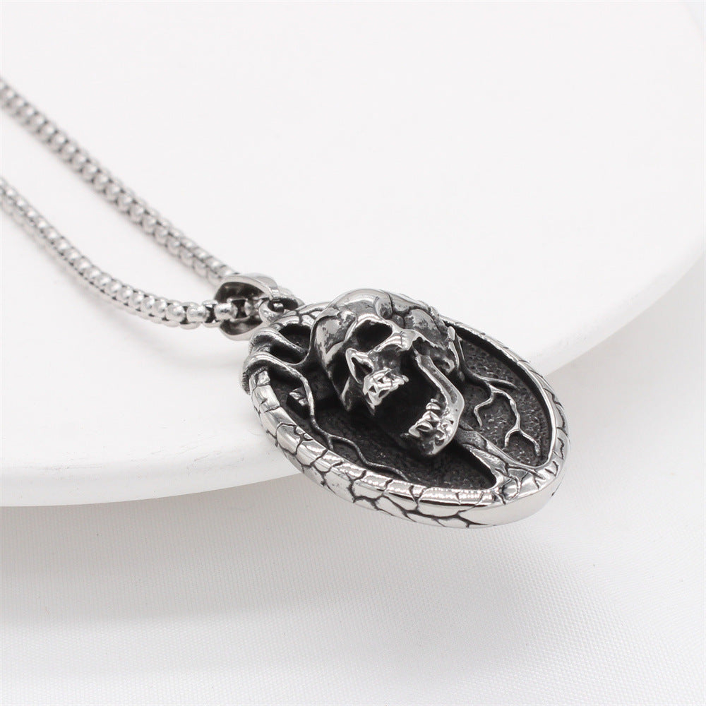 Retro Skull Titanium Steel Pendant Necklace