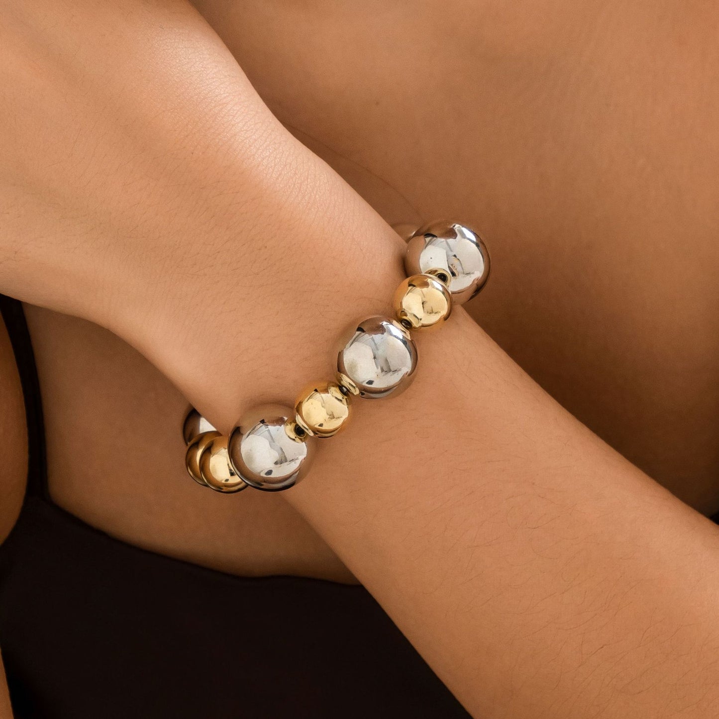 European and American Cross-Border Jewelry: Bold Punk Color Block Beaded Neckpiece with Geometric Flair