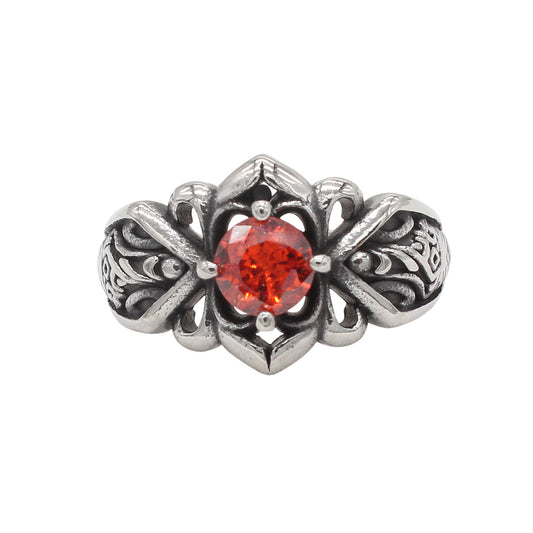 Planderful Jewelry Vintage Zircon Ring In Stainless Steel Size 7 To 12 For Everyday Wear And Gift