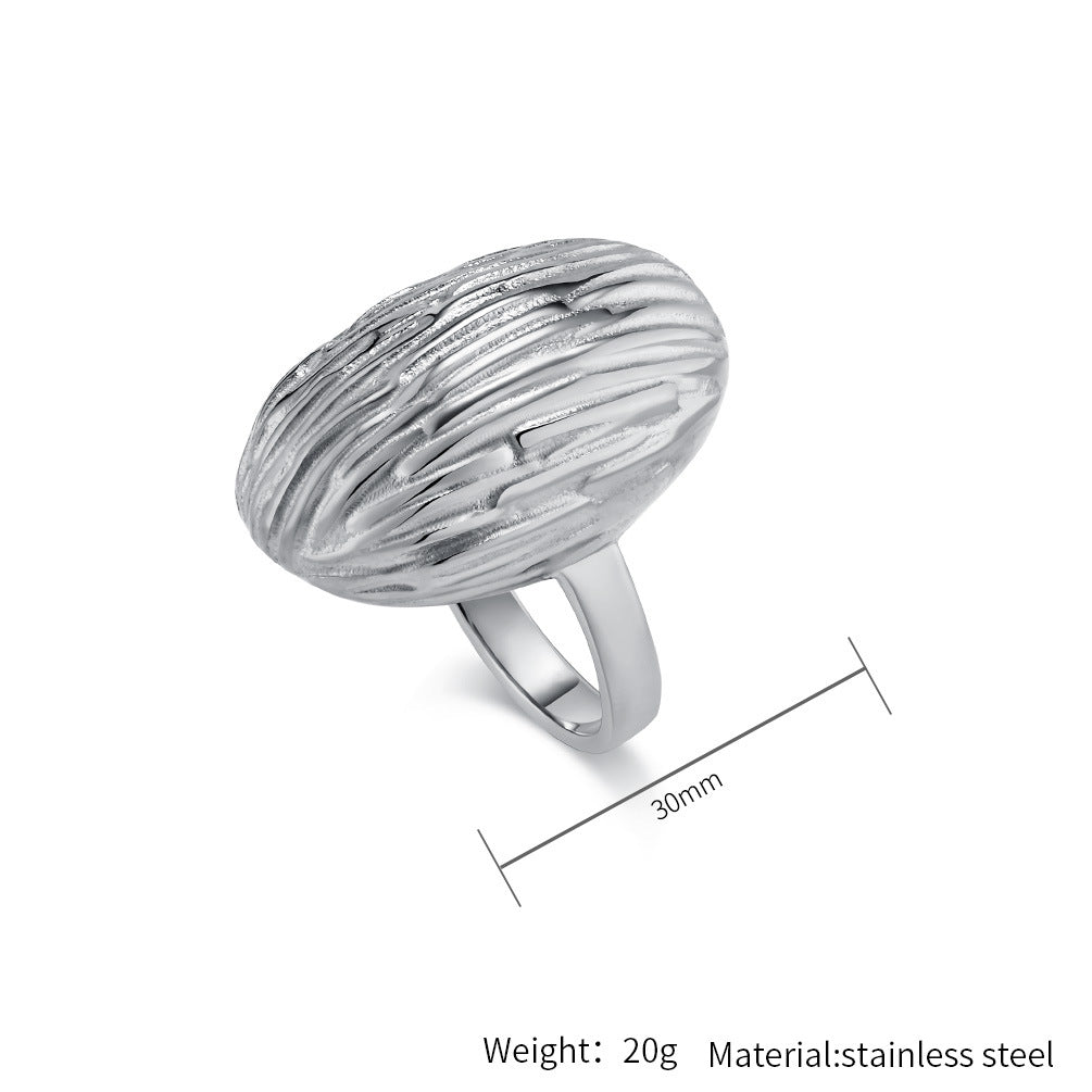 Planderful Everyday Genie Gold Plated Titanium Steel Ring For Women, Geometric European Design, Daily Wear Jewelry