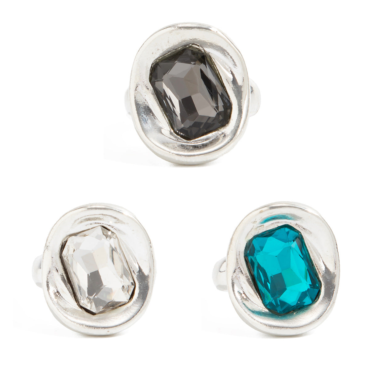 Planderful Vienna Verve Zircon Ring For Women Elegant Cross Design Silver Geometric Statement Jewelry