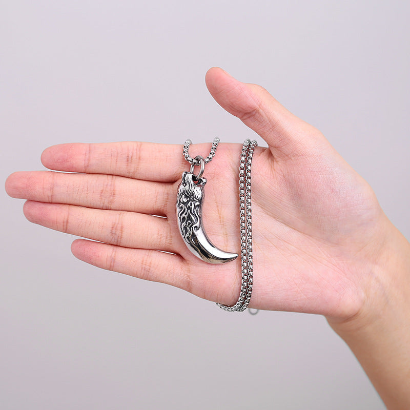 Steel Necklace – Luxury Wolf Tooth Necklace