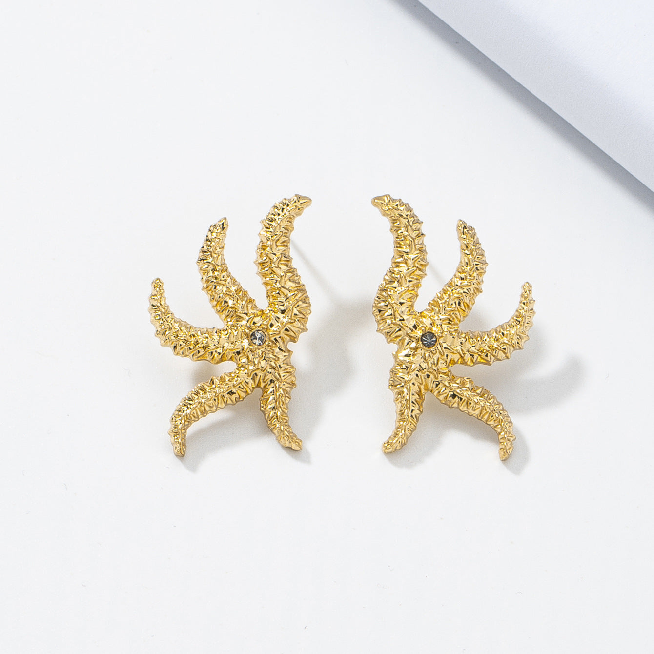 European and American Jewelry: Fire-Shaped Metal Earrings - Gold and Silver High-End Earrings