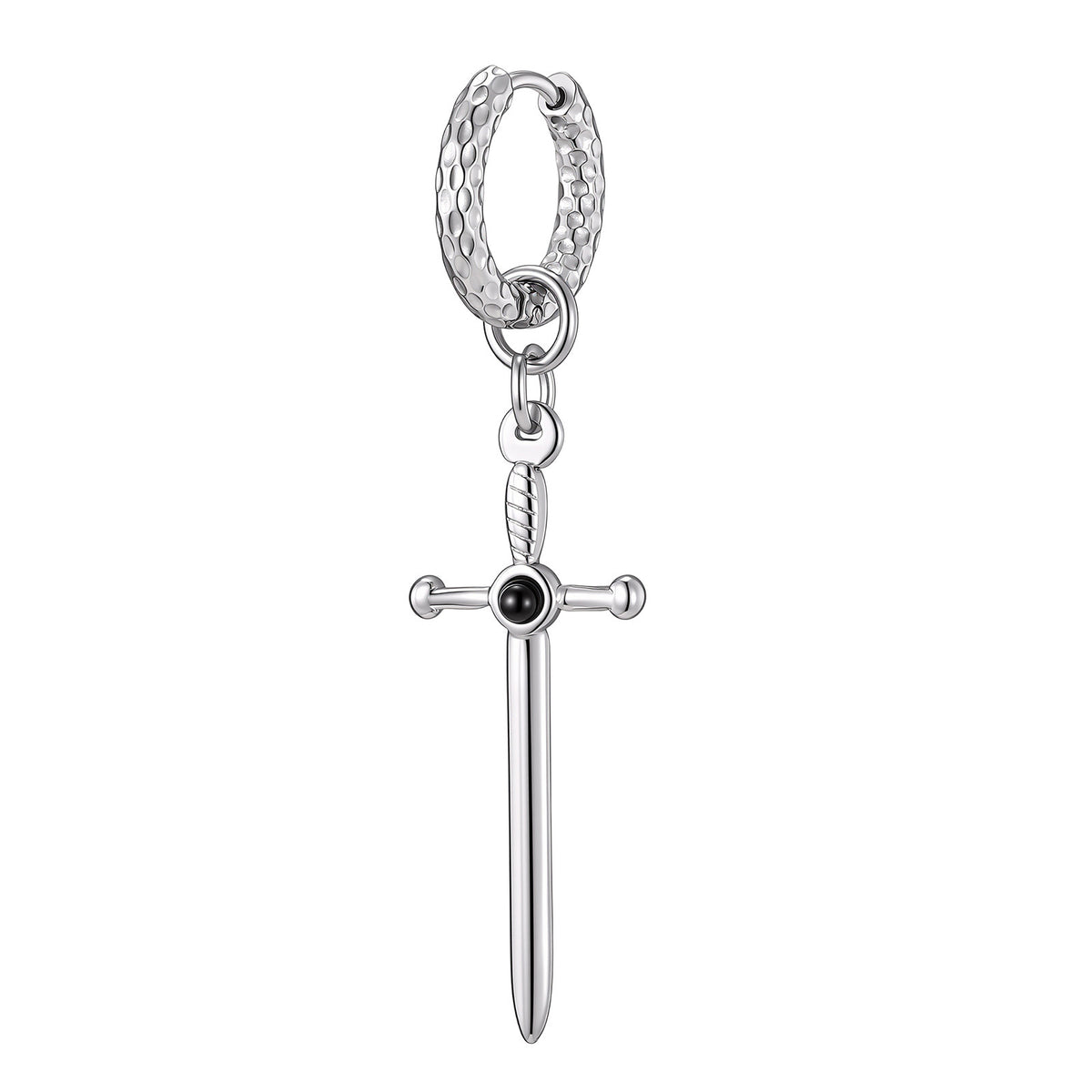 Stainless Steel Cross Vintage Black Earrings