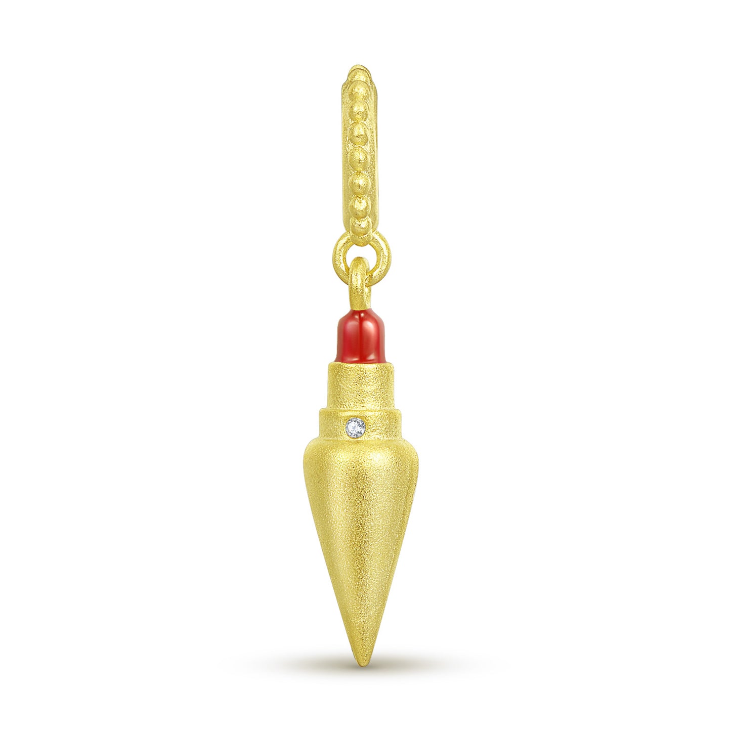 Planderful Everyday Genie – Creative Diced Radish Lipstick Pendant S925 Silver Plated 14k Gold Niche Design Jewelry