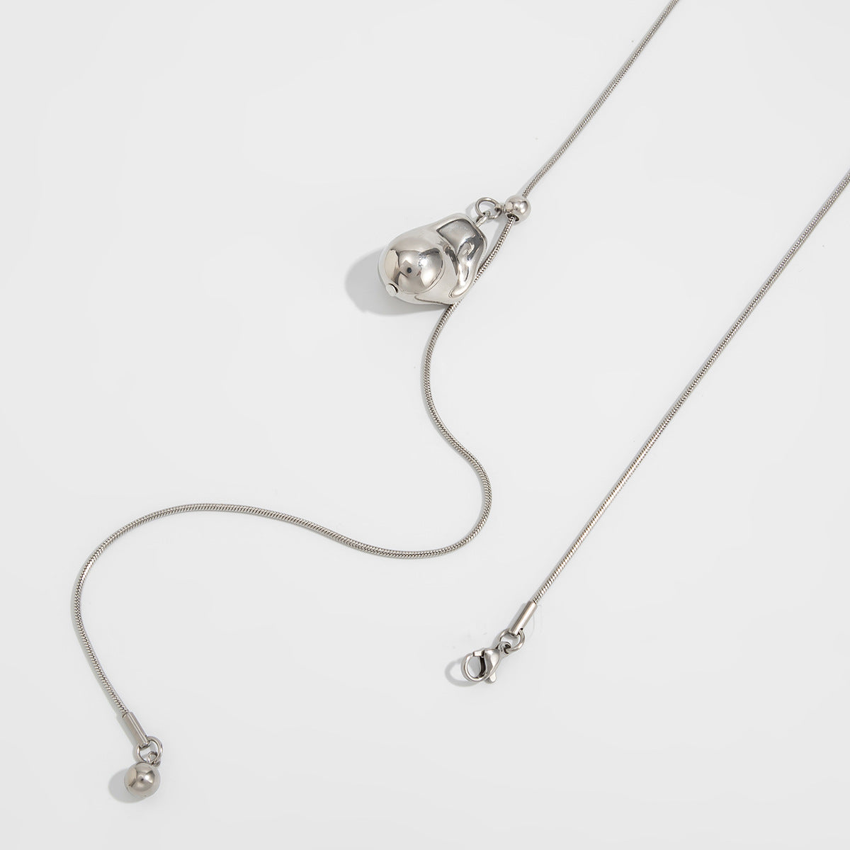 Adjustable Heart Y-Shaped Snake Chain Necklace