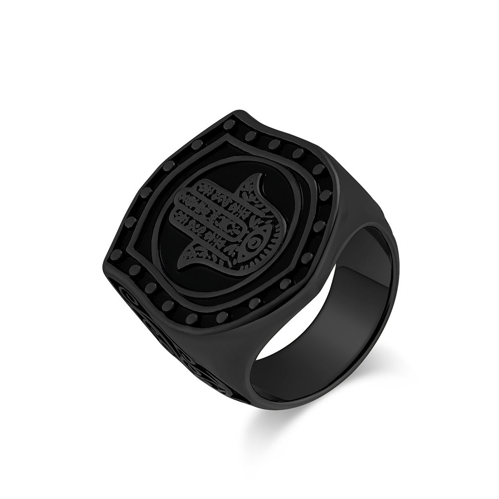 Planderful Everyday Genie Titanium Steel Ring For Retro Hip Hop Fans Exaggerated High End Niche Design Jewelry