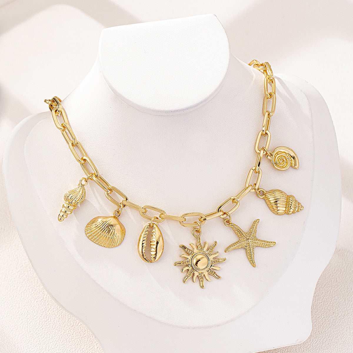 Planderful Vienna Verve Necklace – Fashionable Beach Style Metal Starfish Design