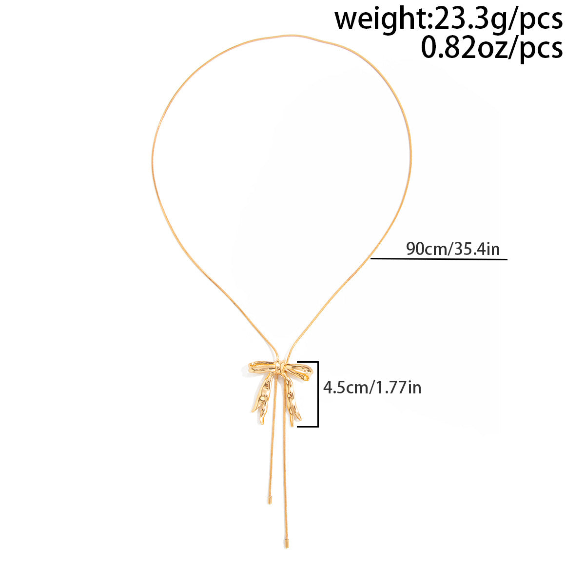 Pleated Bow Adjustable Y-Necklace