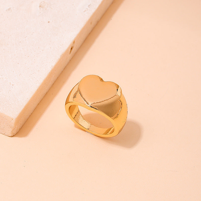 Heart Textured Metal Ring Set from Vienna Verve Collection