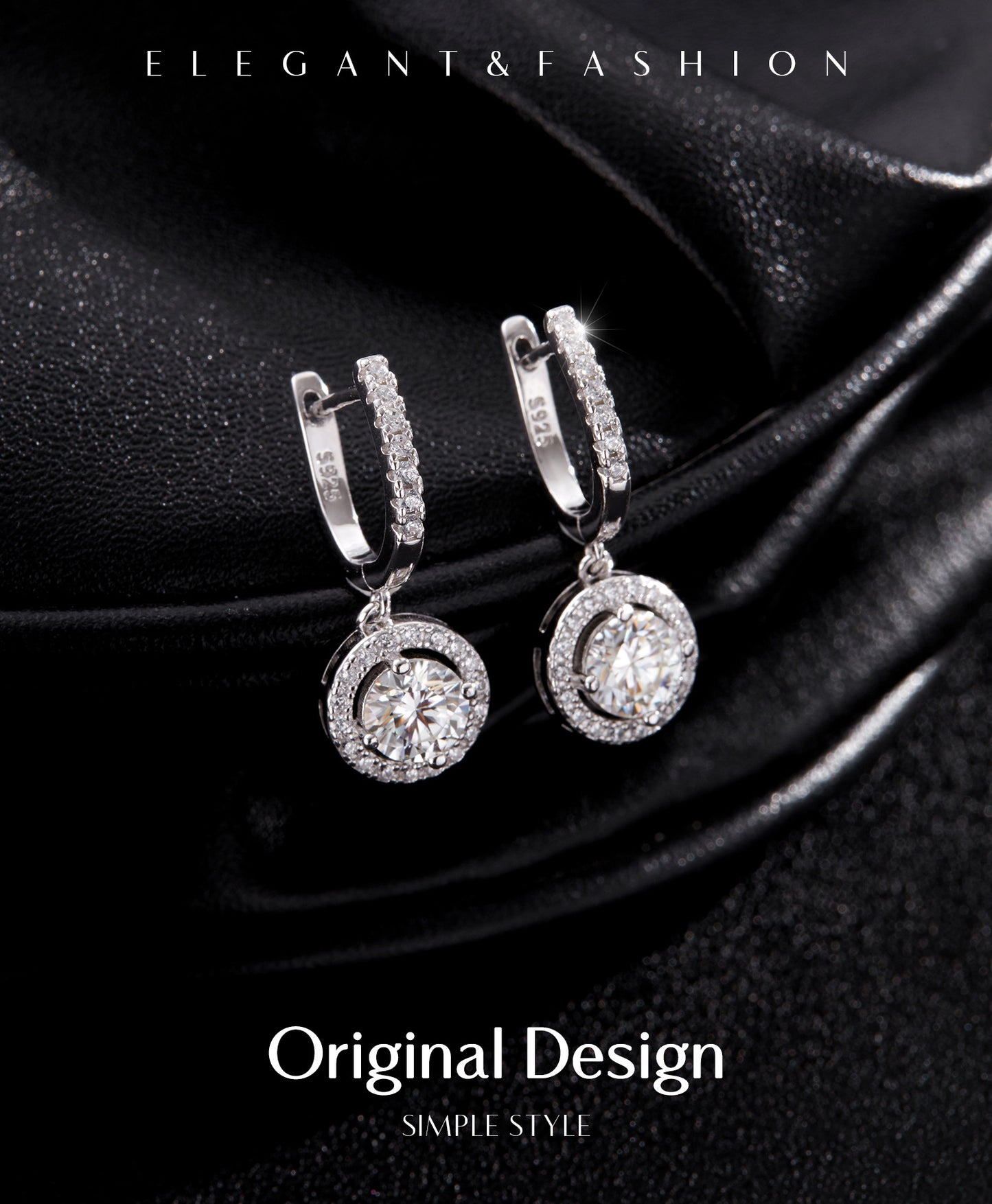 Planderful Moissanite Sparkling Earrings – Bright and Dazzling Full Circle Design