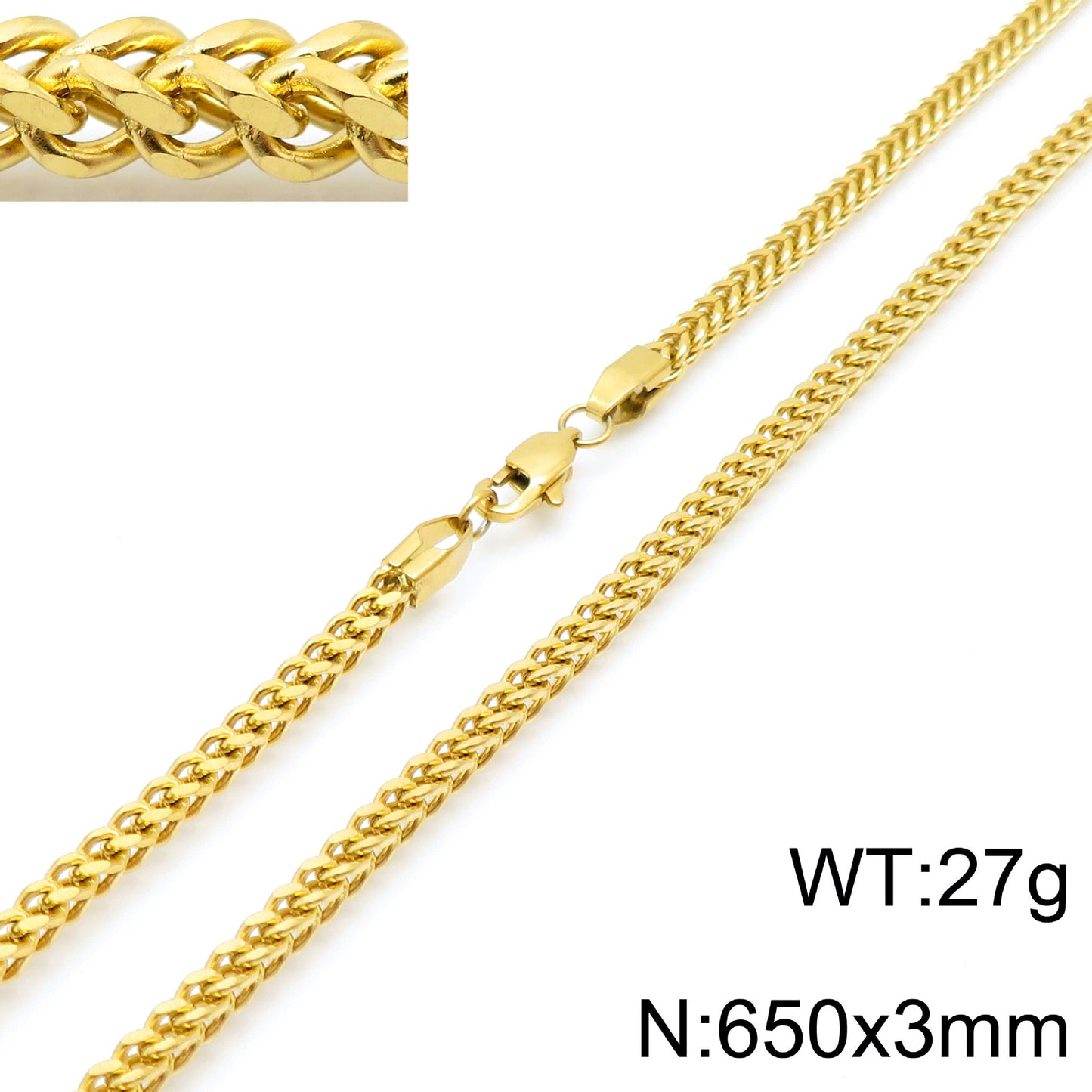 Planderful Keel Chain Necklace Unisex Gold Plated Bold