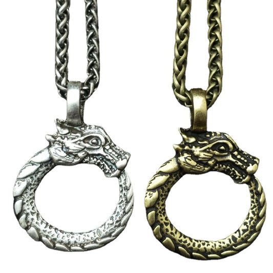 Dragon Pendant Necklace Inspired by Viking Odin - European and American Fashion Jewelry for Men