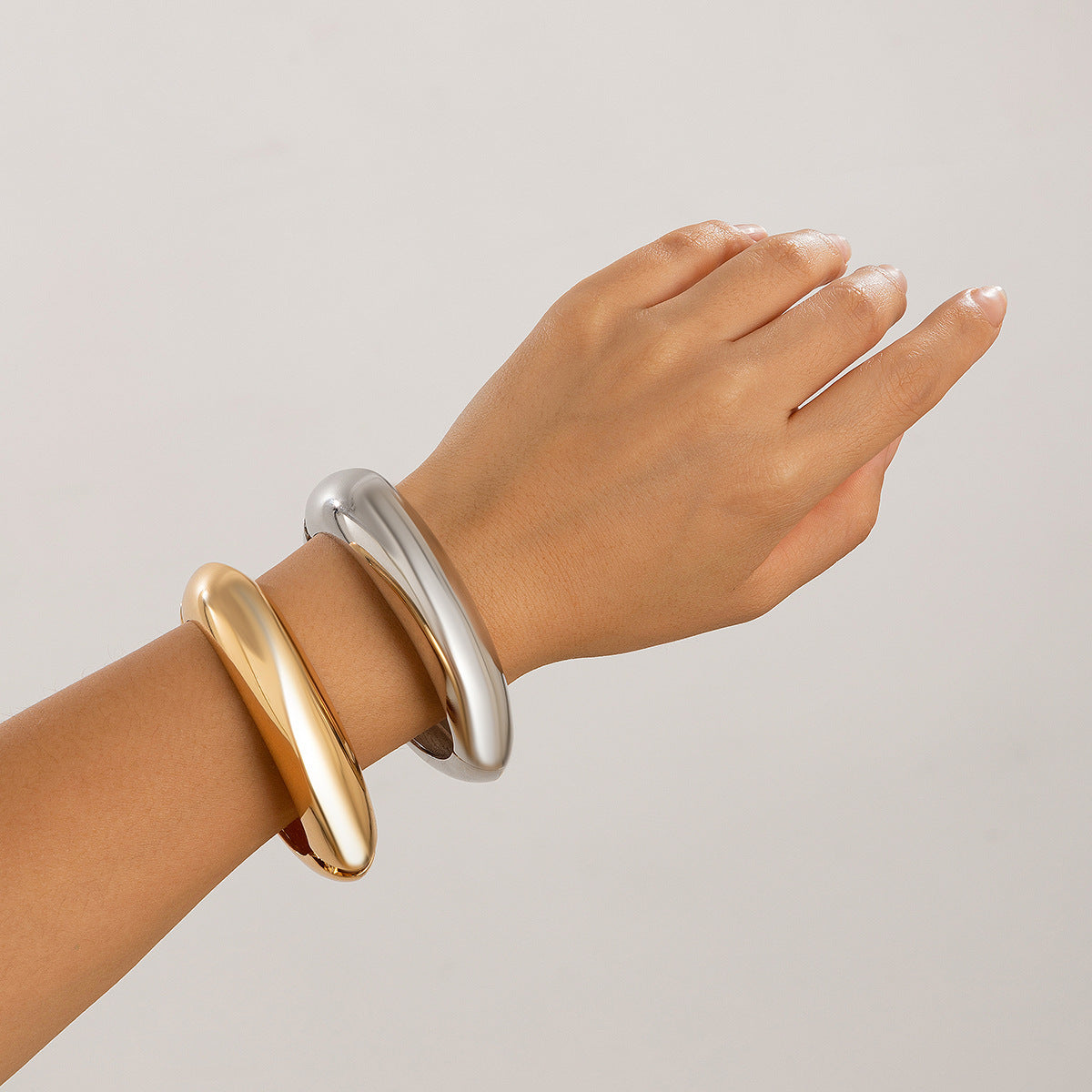 Planderful Vienna Verve Exaggerated Irregular Surface Metal Bracelet For Women Statement Jewelry