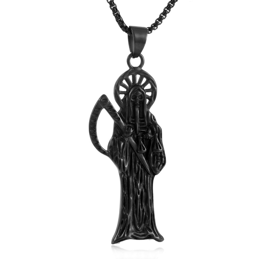 European And American Stainless Steel Sickle Reaper Pendant