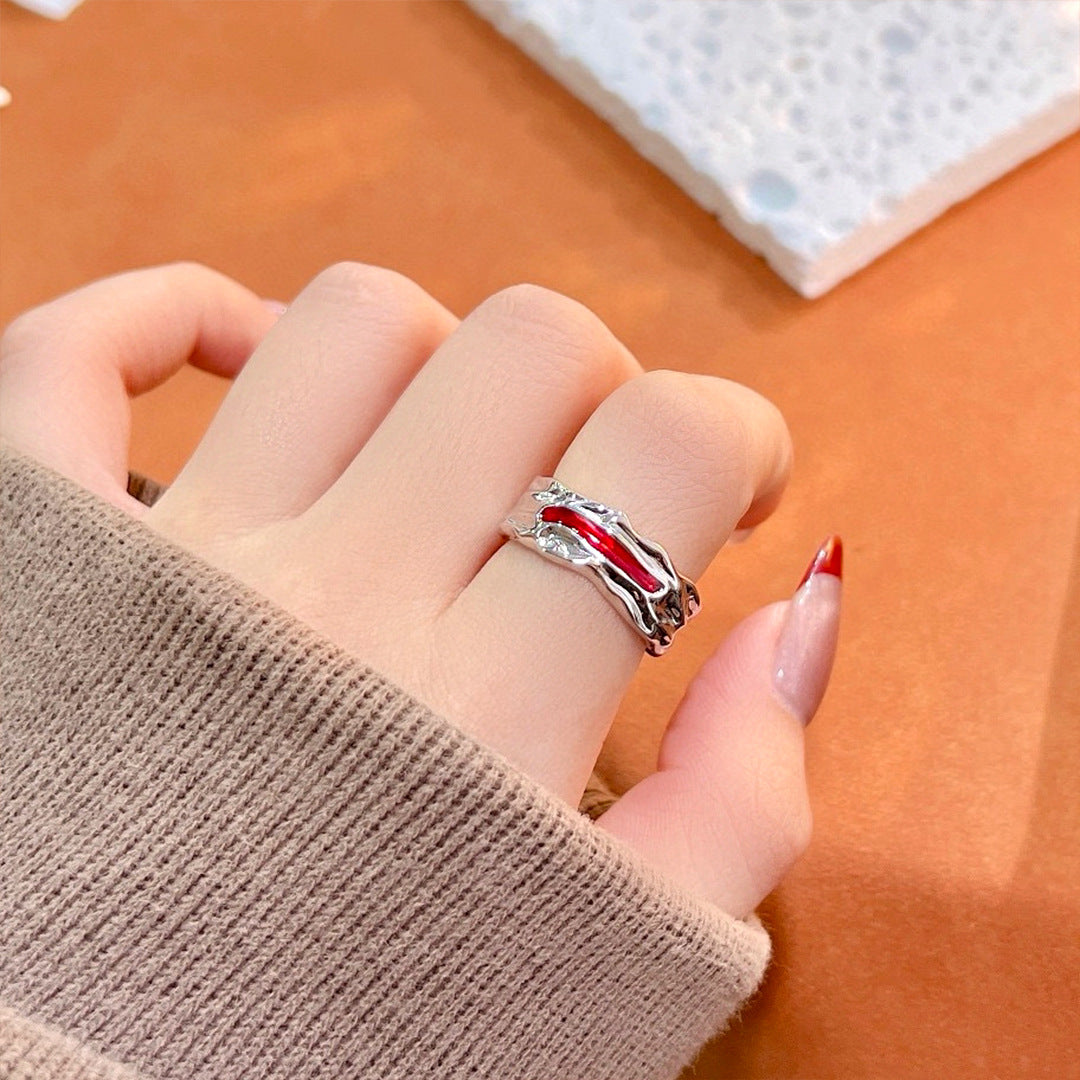 Planderful Eternal Night Galaxy S925 Sterling Silver Ring – Light Luxury Opening Design