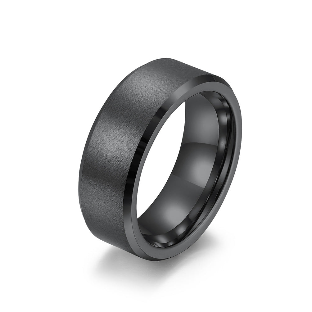 Stylish Black Matte Tungsten Steel Ring for Men 6/8/10mm