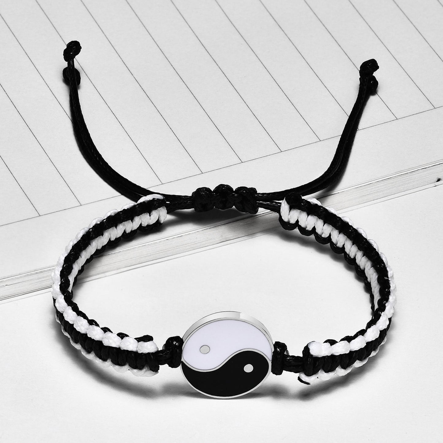 Stainless Steel Yin And Yang Woven Bracelet For Men And Women