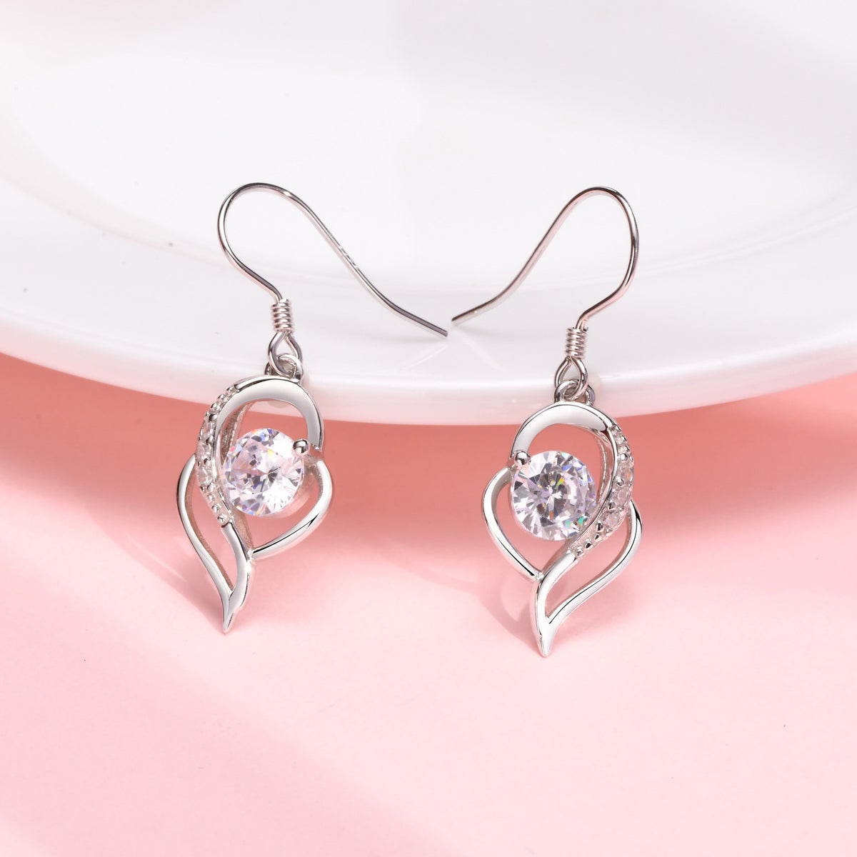 Zircon Heart Earrings