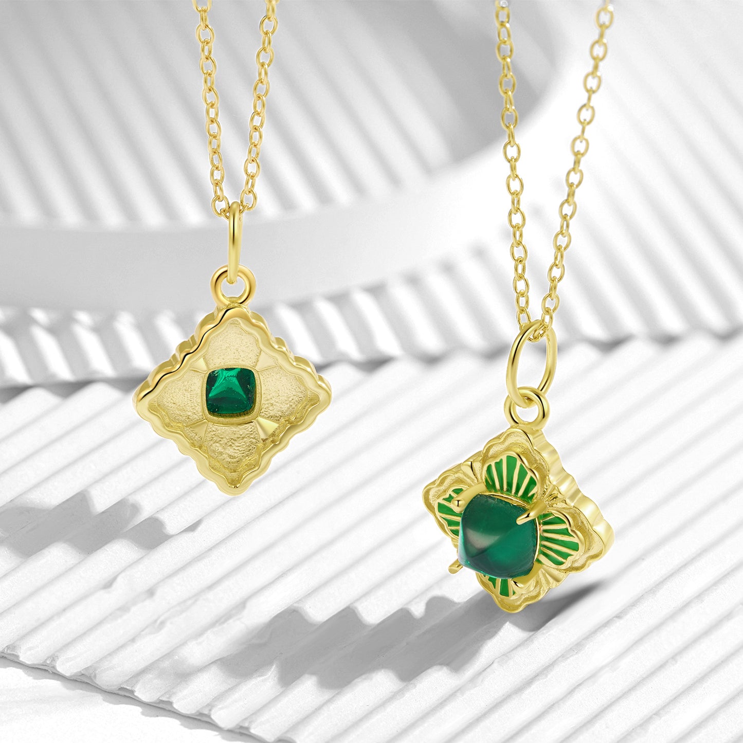 Planderful Original Double Clover Necklace S925 Sterling Silver Electroplating 14K Gold Fashion Elegance Lucky Necklace Sweater Chain