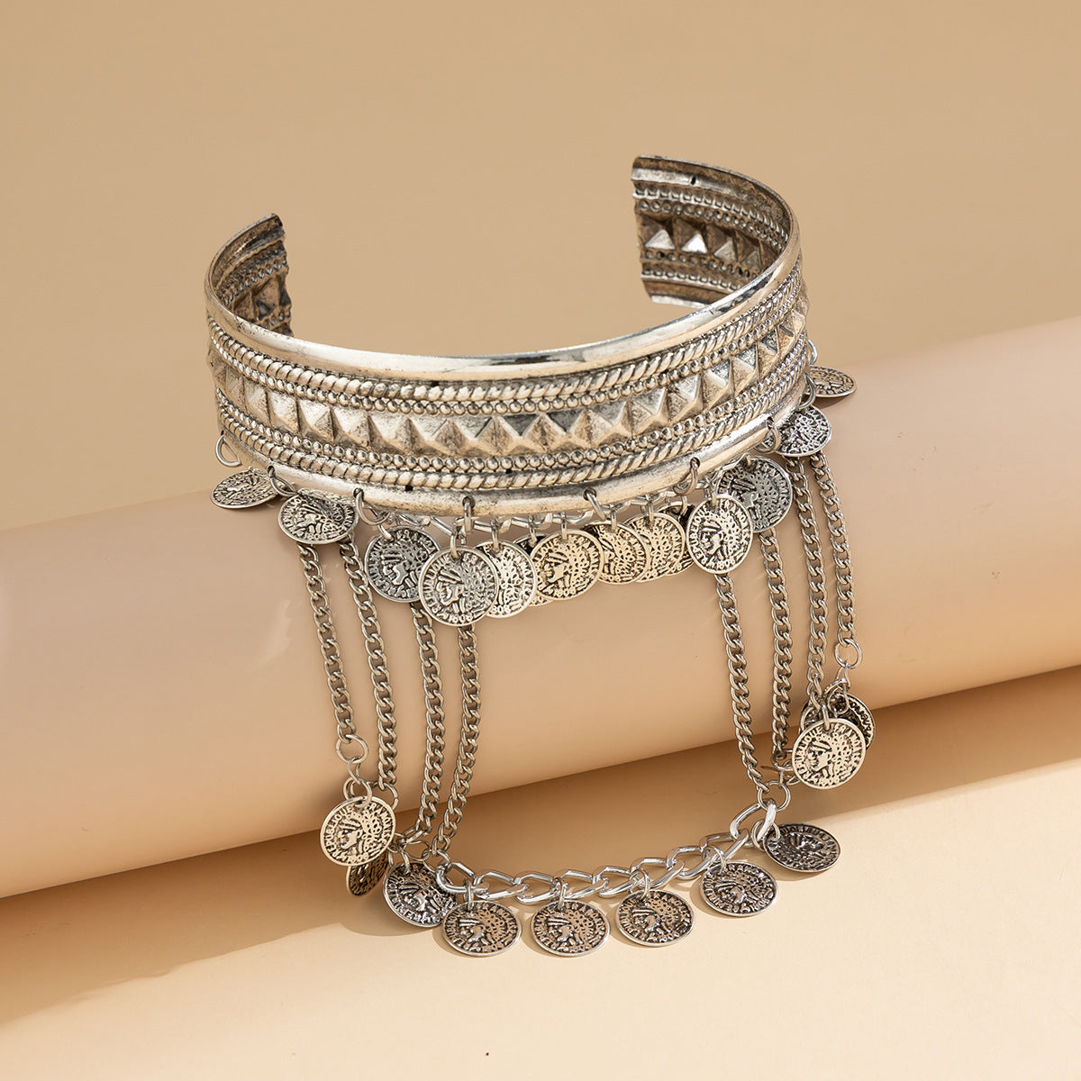 Denim Style Metal Co Fringed Arm Chain Ethnic Leaves Retro Arm Bracelet