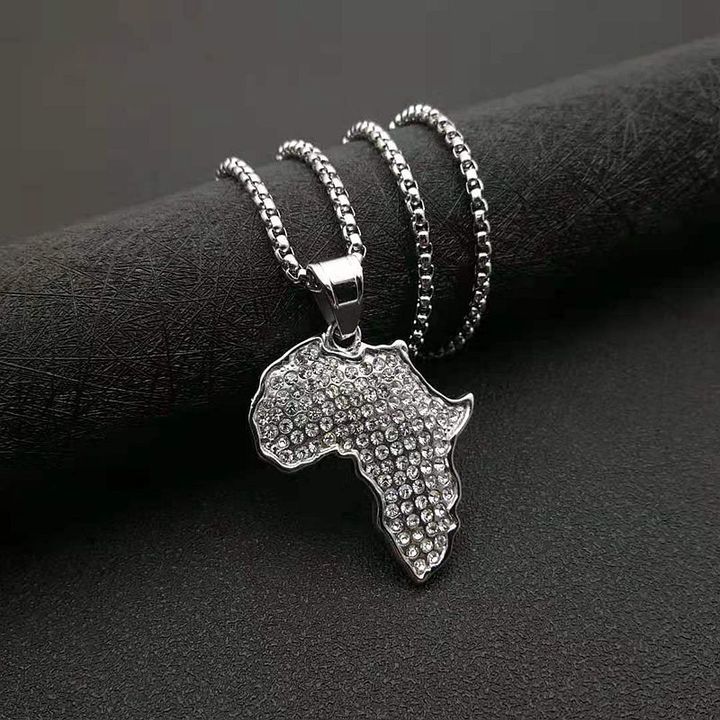 Zircon Necklace – Statement Africa Map Pendant