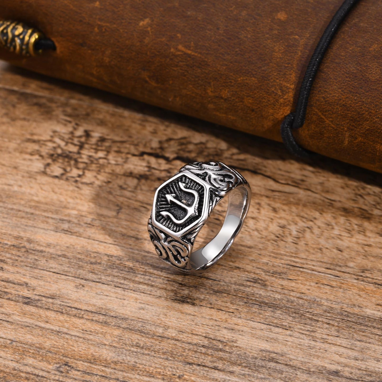 Ring Stainless Steel Xiangyun Trident Ring Men's Jewelry Wholesale