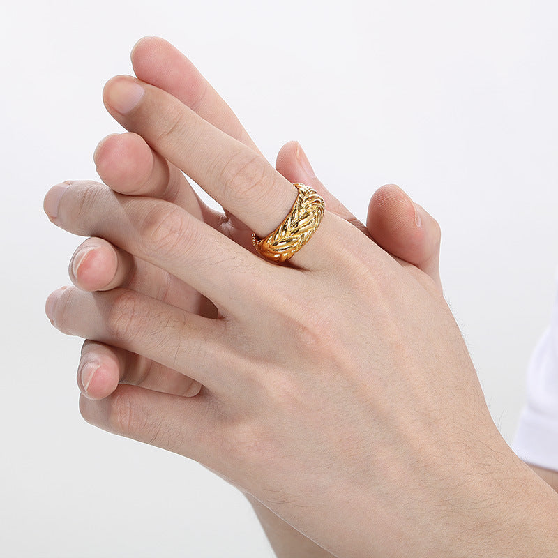 Planderful Mens Interwoven Love Ring Stainless Steel