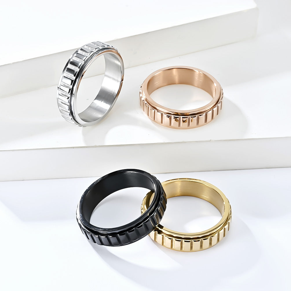 Rotatable Stainless Steel Ring By Planderful Collection Everyday Genie For Unisex Style And Protective Statement