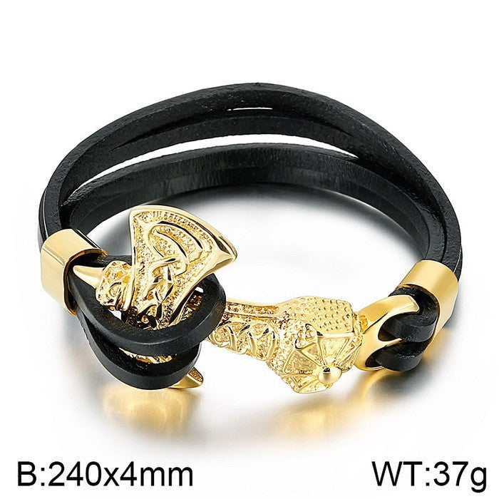 Planderful Vintage Viking Quake Bracelet For Men Navy Style