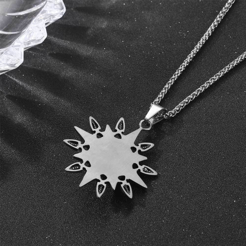 Retro Titanium Steel Octagram Devil's Eye Pendant Necklace for Men's Unique Style