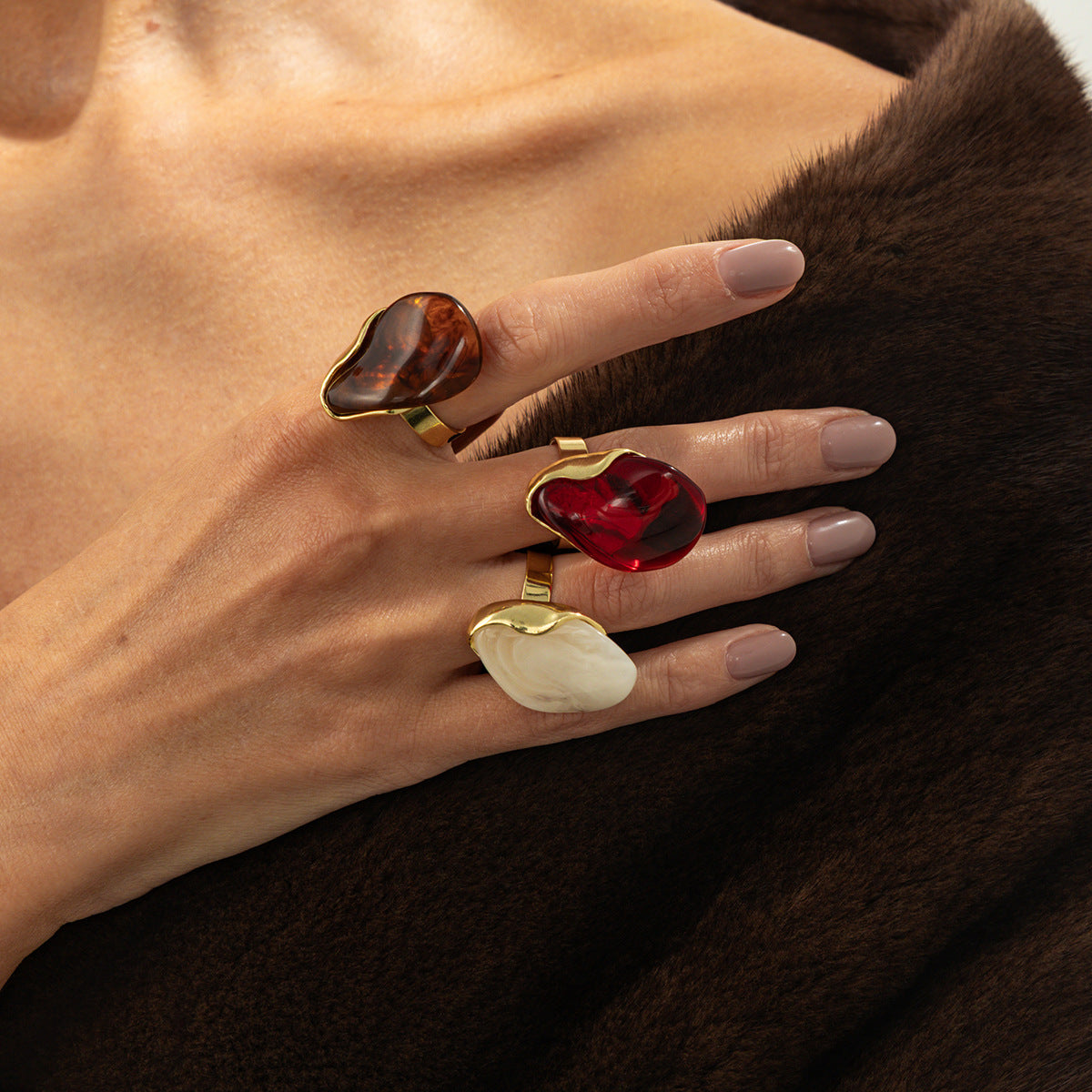 Planderful Water Drop Open Ring Vienna Verve for Women Baroque Statement Jewelry