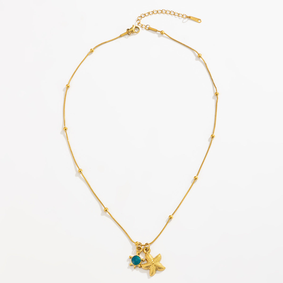 Holiday Wind Small Fish Turtle Pendant Necklace Ocean Wind Coral Starfish Fine
