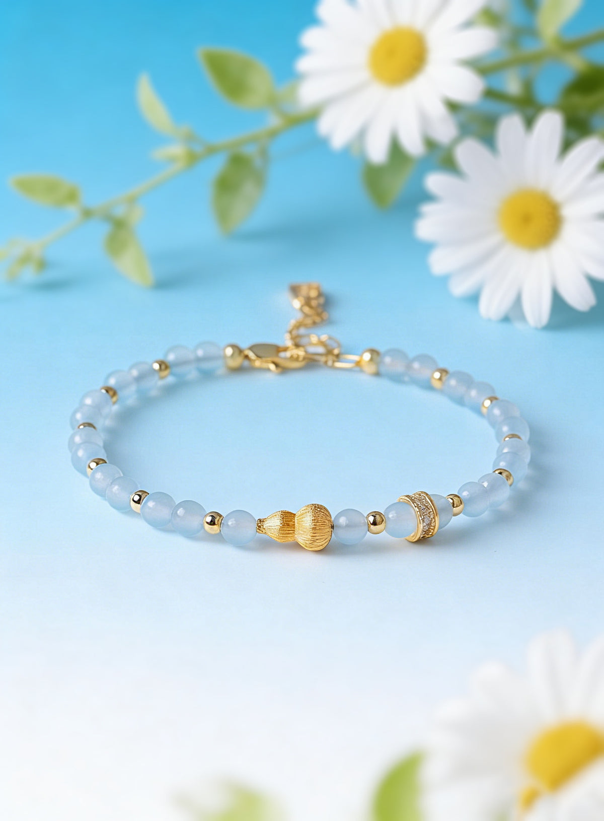 Amethyst Rose Quartz Crystal Gourd Bracelet