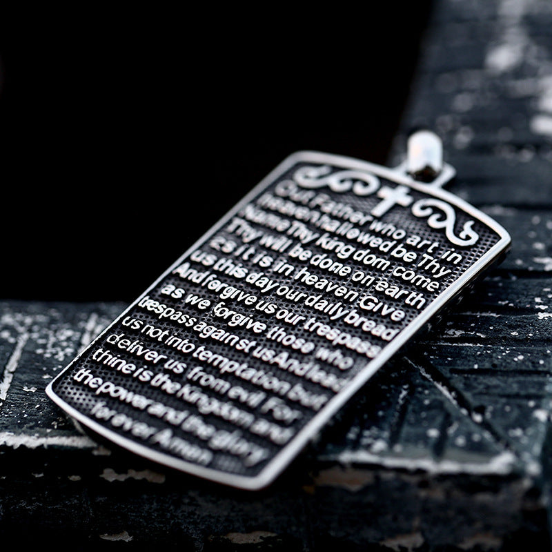 Retro Stainless Steel Letter Pendant Jewelry for Men - Cross Titanium Steel Design