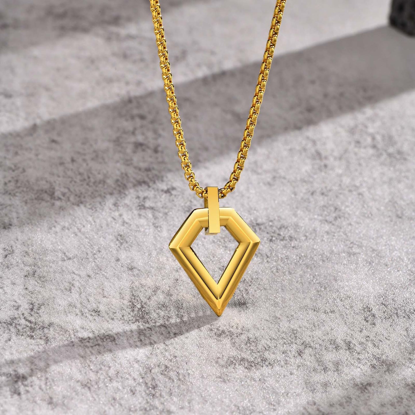 Stainless Steel Geometric Men's Pendant Hip Hop Necklace
