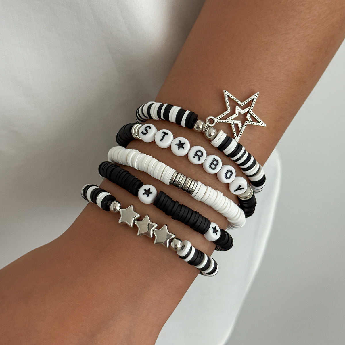 Planderful Vienna Verve Friendship Star Bracelet Set Stacking Elastic Beaded Jewelry For Women
