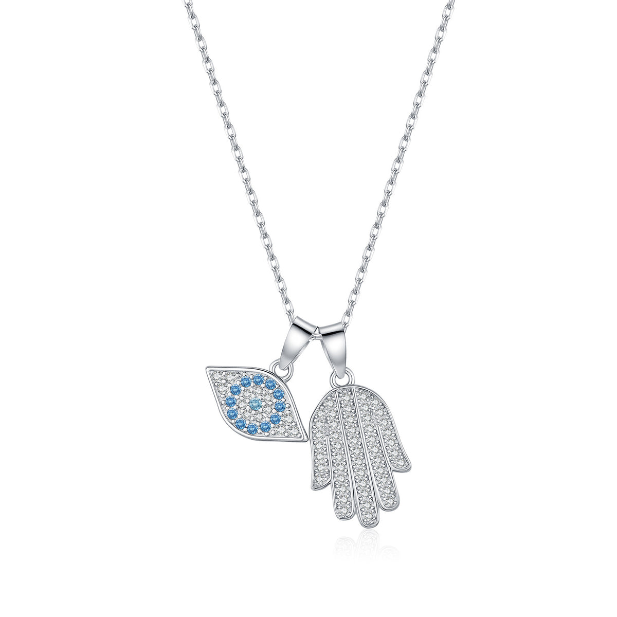 925 Sterling Silver Palm Zircon Necklace