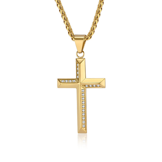 Zircon Necklace – Elegant Cross Pendant Everyday
