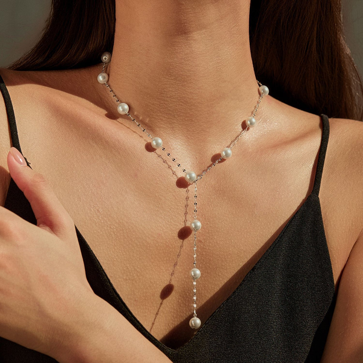 925 Sterling Silver Pearl Clavicle Necklace