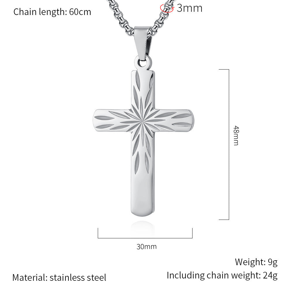 Steel Necklace - Minimalist Cross