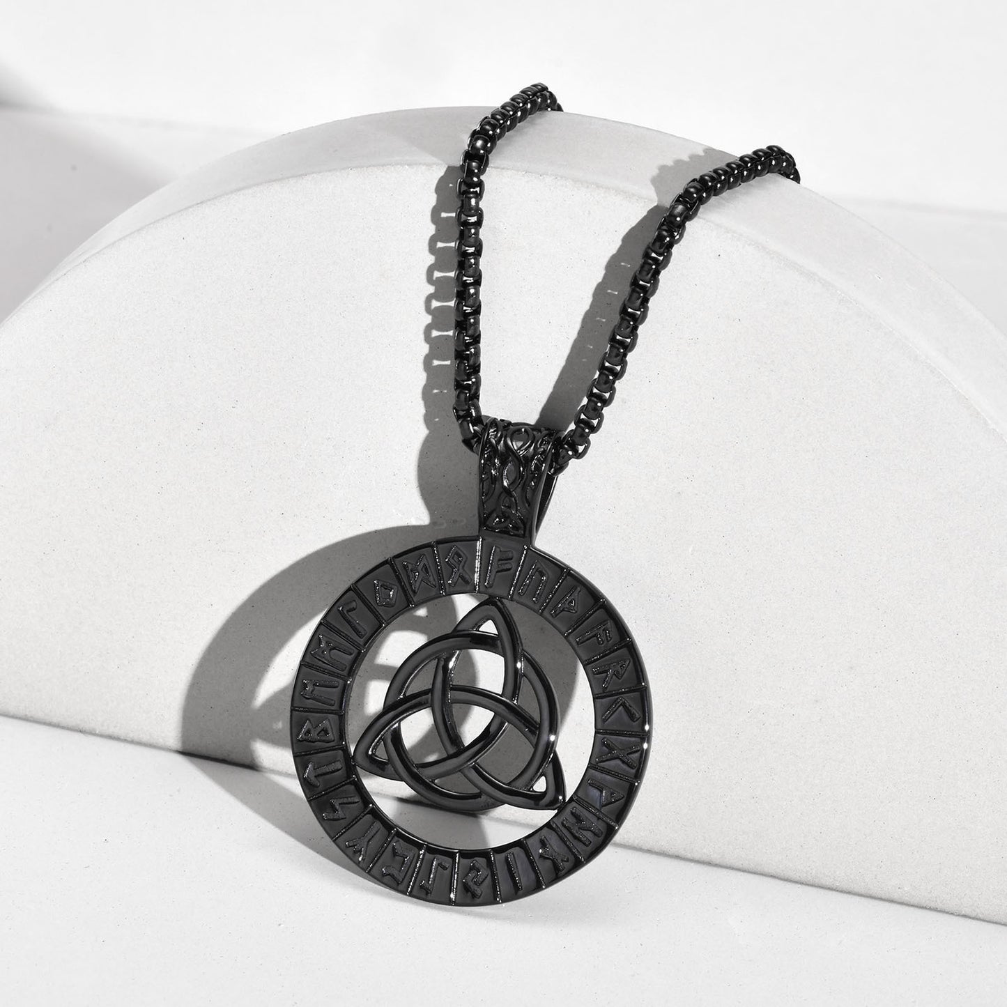 Titanium Steel Fashion Pendant Stainless Steel Viking Luenwen Celtic Knot Pendant Black Men's for Men