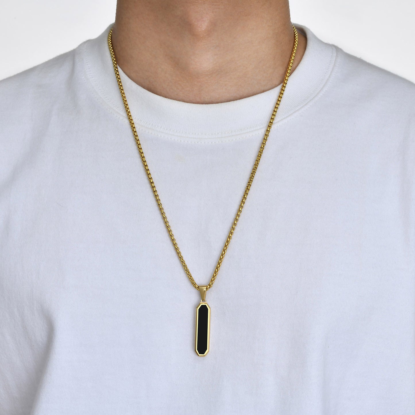 European And American Simple Personalized Geometric Necklace Steel For Men