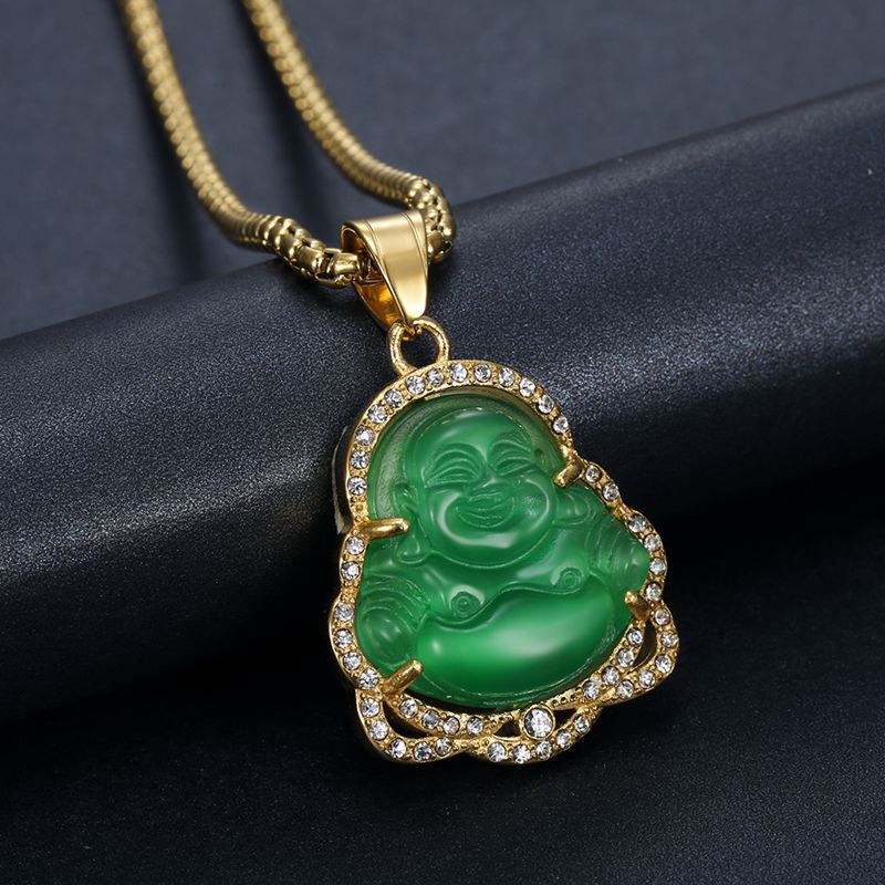 Zircon Necklace - Elegant Buddha Pendant Spiritual Jewelry Everyday Genie Collection Planderful