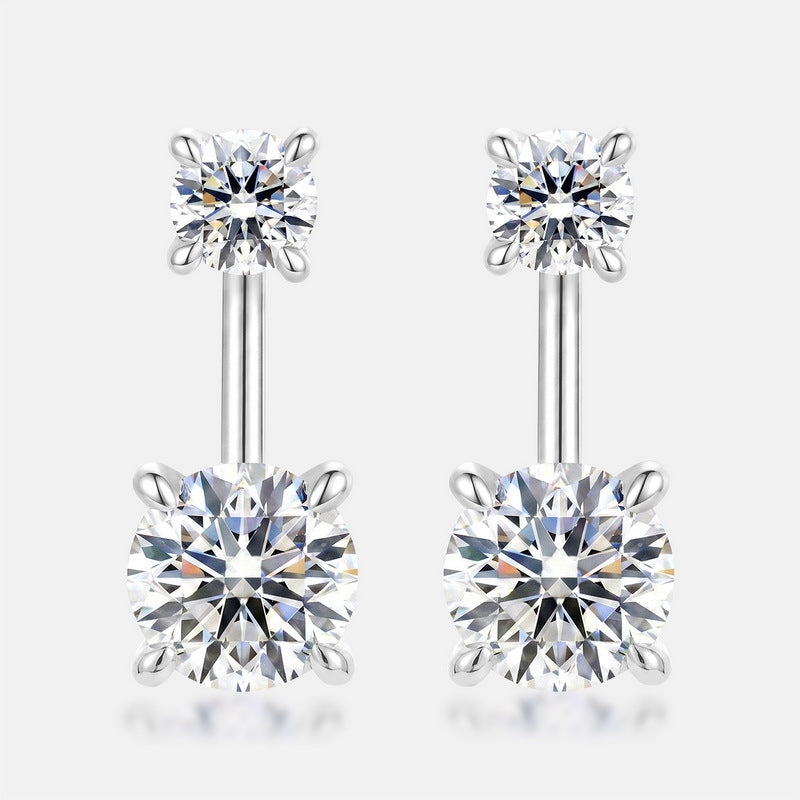 S925 Sterling Silver Moissanite Four-Prong Stud Earrings