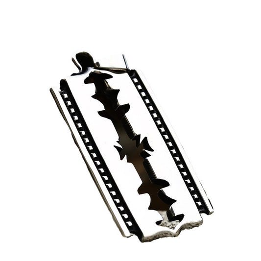 Titanium Steel Retro Blade-Shaped Men's Pendant Accessories from European and American Design