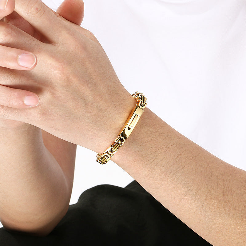 Hip-Hop Double Chain – Vacuum Electroplated Emperor Chain Stainless Bracelet