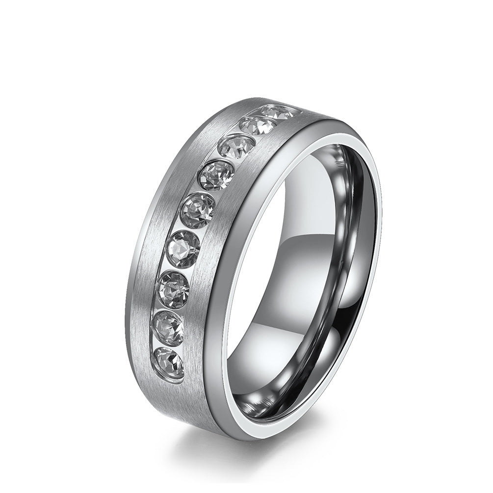 Stainless Steel Plated 18k Gold Ring – Zircon- For Unisex For Marriage