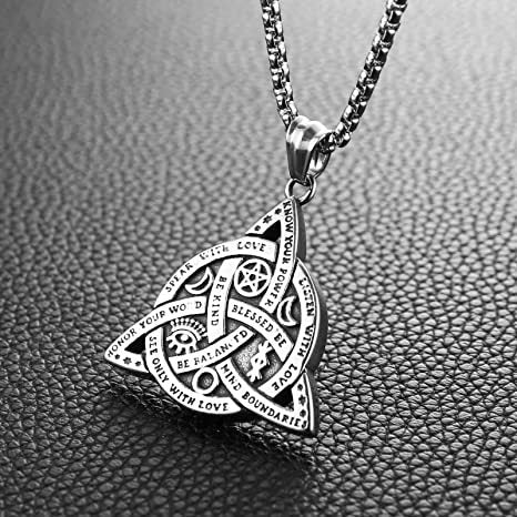 Trendy Viking Symbol Pendant Necklace For Men By Planderful Everyday Genie Steel Triangle Jewelry