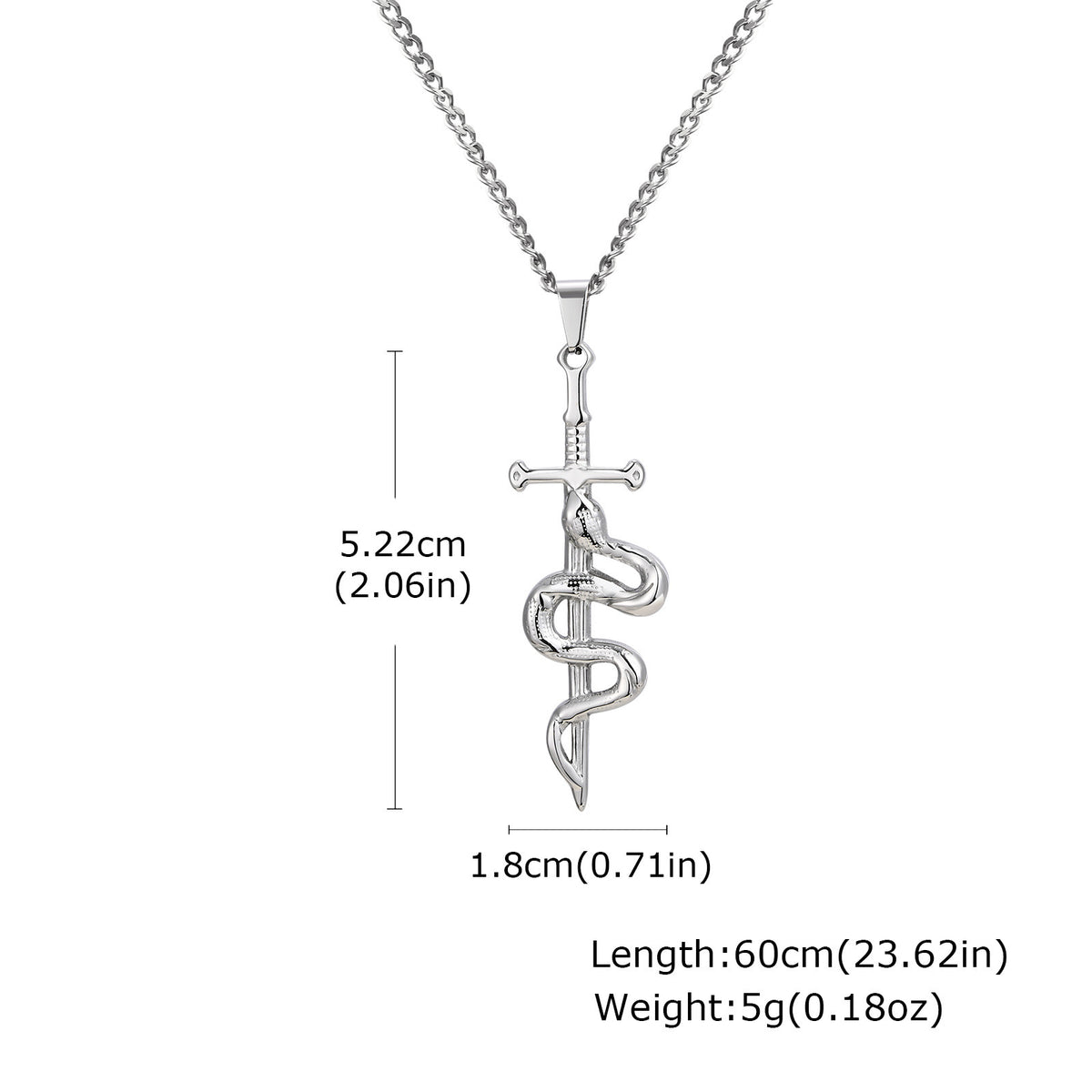 Cross & Snake Pendant — With or Without Chain